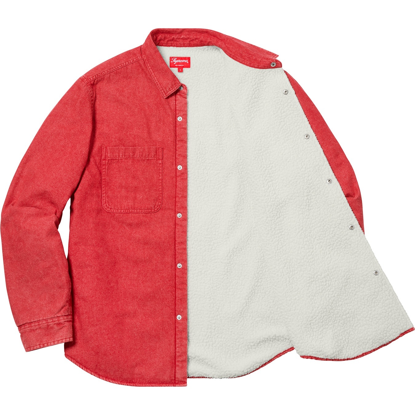 Sherpa Lined Denim Shirt view 12